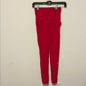 Ladies Red High-Waist Active Lululemon Leggings